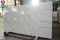 Laje de pedra de quartzo artificial de mármore branco Calacatta