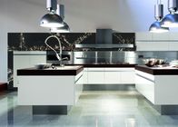 Lajes de pedra projetadas lustradas da cozinha de quartzo bancadas cinzentas high-density