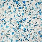 Quartzo de superfície de vidro azul e branco da casa com máscaras azuis de Grinded