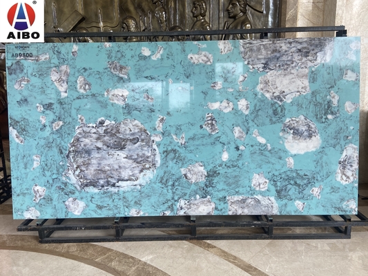 Mármore de mármore luxuoso azul da decoração interior que olha a parede de pedra de Backgroud da bancada de quartzo