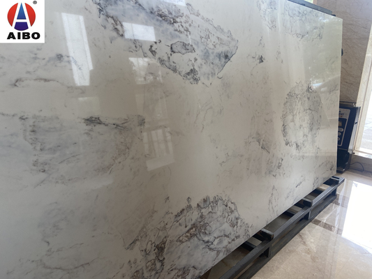 Pedra artificial de quartzo da porcelana artificial branca nova das lajes de quartzo de Calacatta Crystal Extra White Marble Stone da chegada